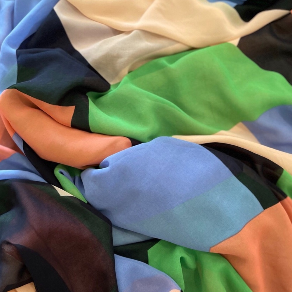 Colorful Geometric Pattern Multicolor Chiffon She… - image 5